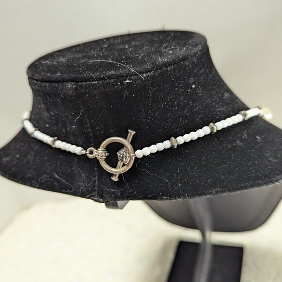 White Natural Square Mother of Pearl Necklace Earrings Natural Pearl Bead - Picture 9 of 10